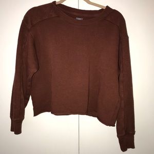 burnt orange cropped sweatshirt